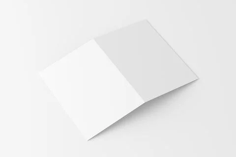A4 A5 Folded Invitation Card With Envelope 3D Rendering White Blank Mockup Stock Illustration