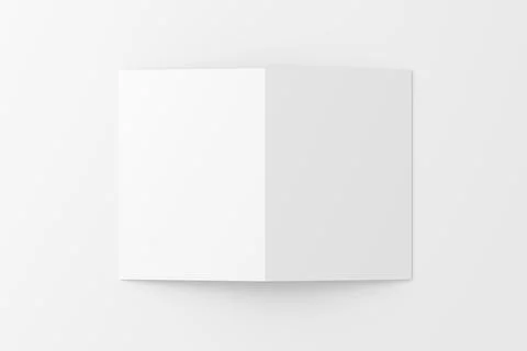 A4 A5 Folded Invitation Card With Envelope 3D Rendering White Blank Mockup Illustrazione stock