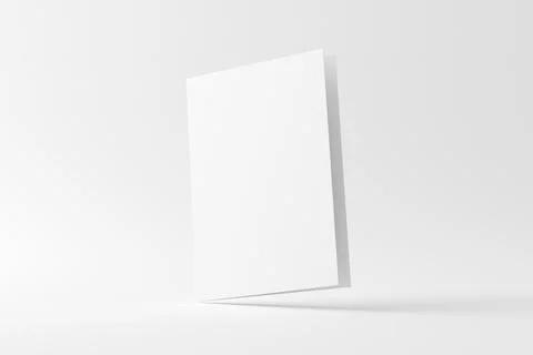 A4 A5 Folded Invitation Card With Envelope 3D Rendering White Blank Mockup Stock Illustration