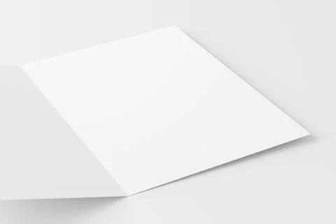 A4 A5 Folded Invitation Card With Envelope 3D Rendering White Blank Mockup Stock Illustration