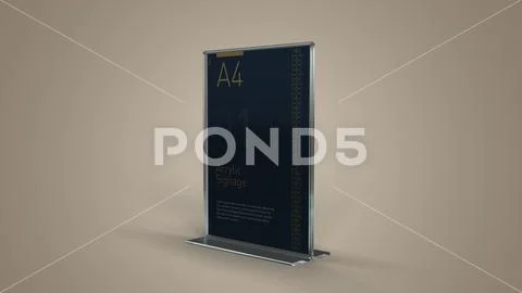 A4 Acrylic Display Stand Mockup PSD Template