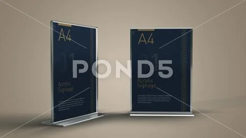 A4 Acrylic Display Stand Mockup PSD 模板
