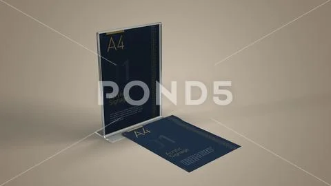 A4 Acrylic Display Stand Mockup PSD Template