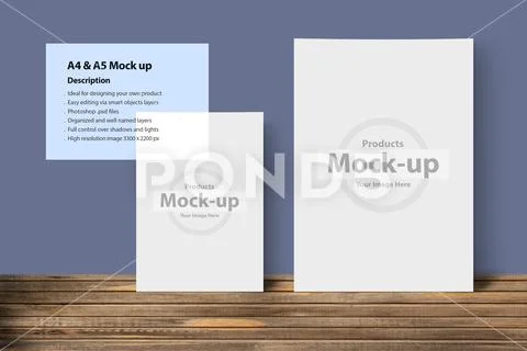 A4 and A5 letterheads mock up PSD Template
