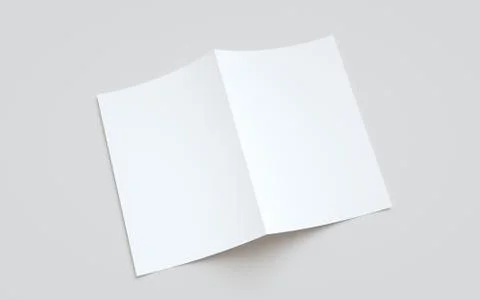 A4 Bi-Fold / Half-Fold Brochure Mock-Up Stock Illustration