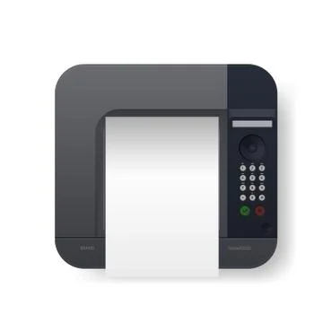 A4 Black Realistic Laser Printer. Top View Stock-Illustration