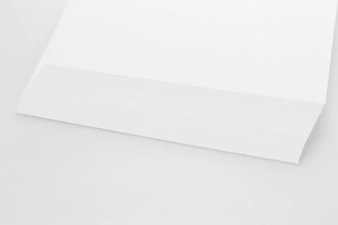 A4 blank paper stack with soft shadows isolated on white background Stock Photos