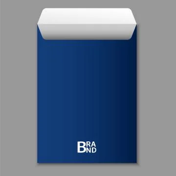 A4 blue envelope icon, realistic style Stock Illustration