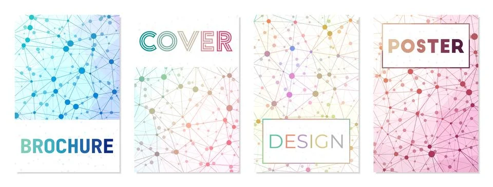 A4 brochure cover sheets. Can be used as cover, banner, flyer, poster, busi.. Stock Illustration
