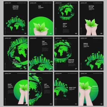 A4 brochure layout of covers design templates for flyer leaflet, A4 format Stock Illustration