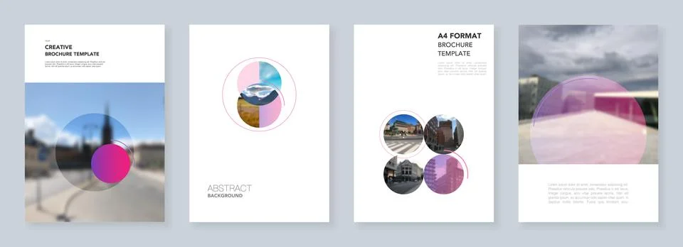 A4 brochure layout of covers design templates for flyer leaflet, A4 brochure Stock Illustration