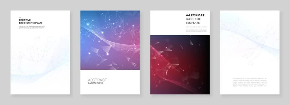 A4 brochure layout of covers design templates for flyer leaflet, A4 brochure Illustrazione stock