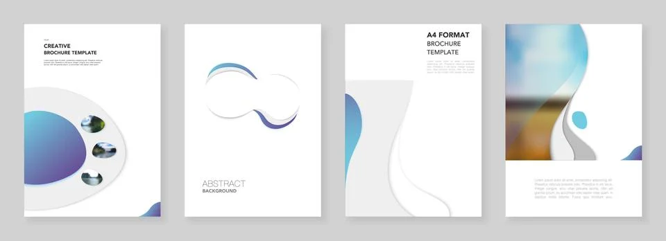 A4 brochure layout of covers design templates with fluid colorful trendy blue Stock-Illustration