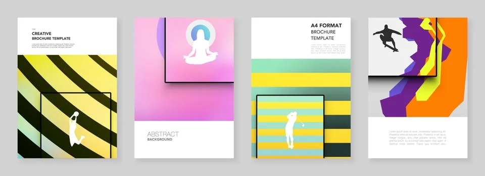 A4 brochure layout of covers templates for flyer leaflet, A4 brochure design Illustrazione stock