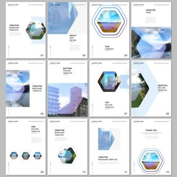 A4 brochure layout of covers templates for flyer leaflet, A4 format brochure Stock Illustration