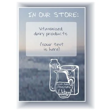 A4 Design. Vector Background With The The Chemical compaunds of the Milk Illustrazione stock