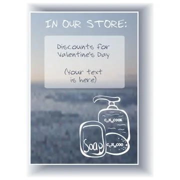 A4 Design. Vector Background With The Chemical Compounds Of a Soap Stock Illustration