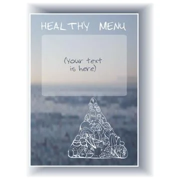 A4 Design. Vector Background With The Healthy Eating - The Piramid Of Food Stock Illustration