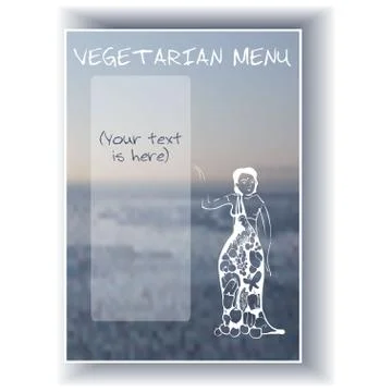 A4 Design. Vector Background With The Healthy Eating - Vegetarian Girl Illustrazione stock