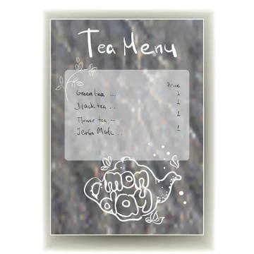 A4 Design. Vector Background With The Monday - Tea Days Stock Illustration