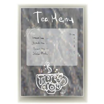 A4 Design. Vector Background With The Tuesday - Tea Days Stock Illustration