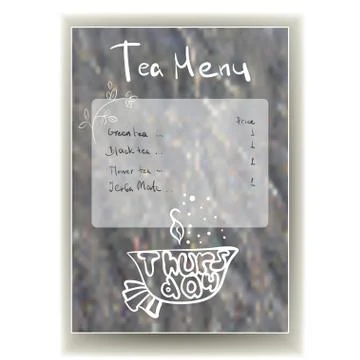 A4 Design. Vector Background With The Tuesday- Tea Days Stock Illustration