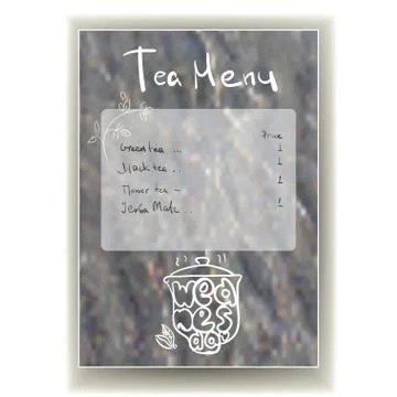 A4 Design. Vector Background With The  Wednesday - Tea Day Stock Illustration