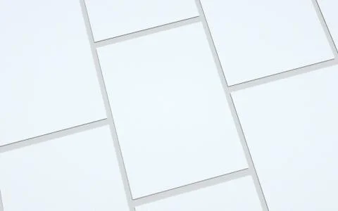 A4 Flyer / Letterhead Mock-Up - Multiple Flyers. 3D Illustration Stock Illustration