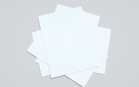 A4 Flyer / Letterhead Mock-Up - Multiple Flyers. 3D Illustration Stock Illustration