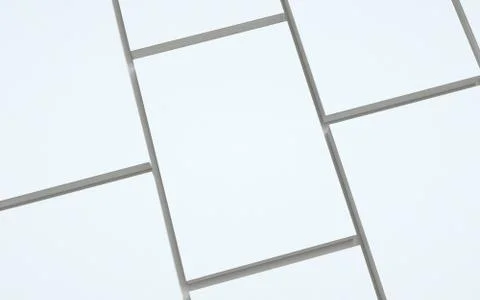 A4 Flyer / Letterhead Mock-Up - Multiple Stacks of Flyers. 3D Illustration Stock Illustration