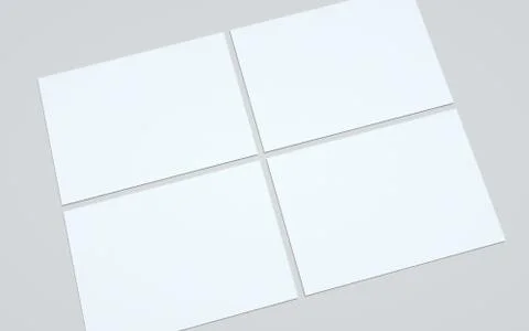 A4 Flyer / Letterhead Mock-Up - Multiple Flyers. 3D Illustration Stock Illustration