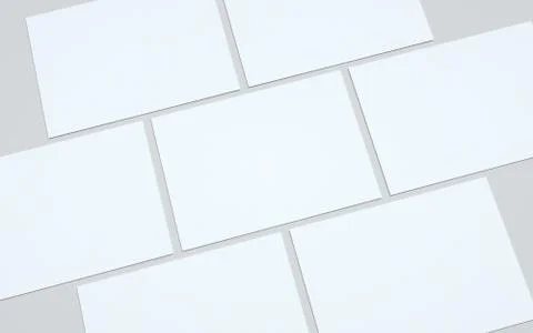 A4 Flyer / Letterhead Mock-Up - Multiple Flyers. 3D Illustration Stock Illustration