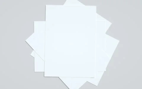 A4 Flyer / Letterhead Mock-Up - Multiple Flyers. 3D Illustration Stock Illustration