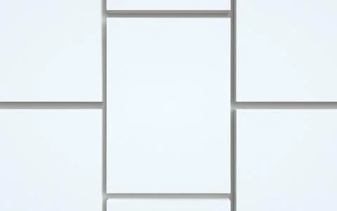 A4 Flyer / Letterhead Mock-Up - Multiple Stacks of Flyers. 3D Illustration Stock Illustration