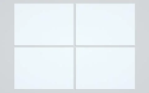 A4 Flyer / Letterhead Mock-Up - Multiple Flyers. 3D Illustration Stock Illustration