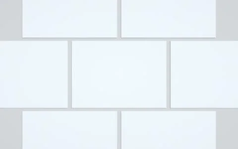 A4 Flyer / Letterhead Mock-Up - Multiple Flyers. 3D Illustration Stock Illustration