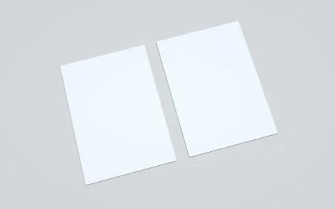 A4 Flyer / Letterhead Mock-Up - Two Flyers. 3D Illustration Stock Illustration