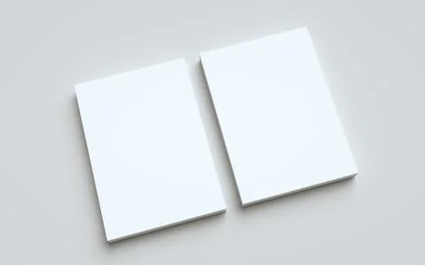 A4 Flyer / Letterhead Mock-Up - Two Stacks of Flyers. 3D Illustration Stock Illustration