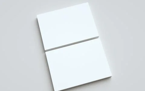 A4 Flyer / Letterhead Mock-Up - Two Stacks of Flyers. 3D Illustration Stock Illustration