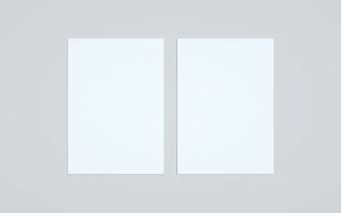 A4 Flyer / Letterhead Mock-Up - Two Flyers. 3D Illustration Stock Illustration