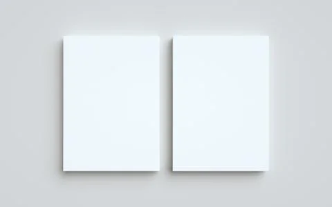 A4 Flyer / Letterhead Mock-Up - Two Stacks of Flyers. 3D Illustration Stock Illustration