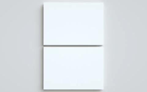 A4 Flyer / Letterhead Mock-Up - Two Stacks of Flyers. 3D Illustration Stock Illustration