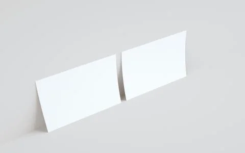 A4 Flyer / Letterhead Mock-Up - Two Flyers Against Wall Background. 3D Illust Stock Illustration