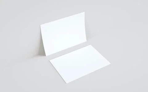 A4 Flyer / Letterhead Mock-Up - Two Flyers Against Wall Background. 3D Illust Stock Illustration