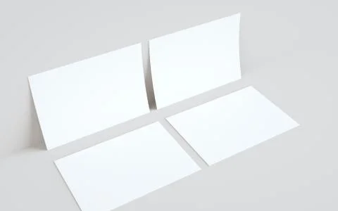 A4 Flyer / Letterhead Mock-Up - Two Flyers Against Wall Background. 3D Illust Stock Illustration