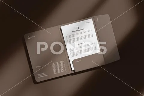 A4 Folder with Letterhead Mockup PSD Template