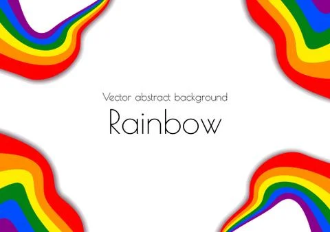 A4 format is decorated in the style of a rainbow cut paper. LGBT topics. Vector Stock Illustration