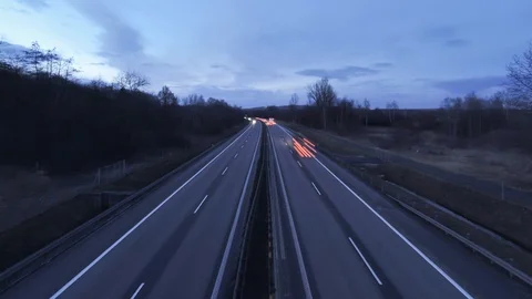 A4 highway - evening traffic timelapse 库存影片 128176882