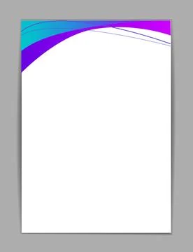 A4 invoice template, minimalist design. border gradient blue and purple pattern Stock Illustration