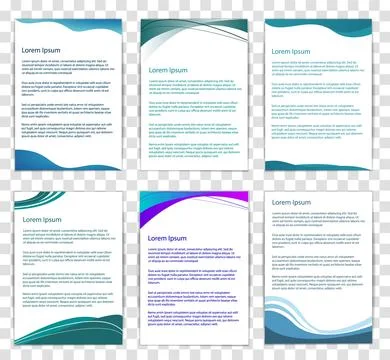 A4 invoice template set, minimalist design. border gradient blue and purple Stock Illustration